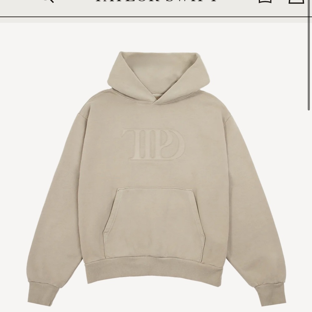 2 PC SET - TTPD Embossed Hoodie + matching sweatpants Beige 3X plus size